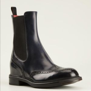 Santoni Brogue Chelsea Boot